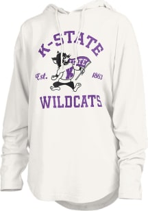Pressbox K-State Wildcats Womens White Glitter Hooded Sweatshirt