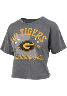Pressbox Grambling State Tigers Womens Black State Shape Short Sleeve T-Shirt