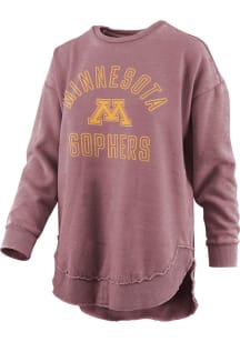 Womens Minnesota Golden Gophers Maroon Pressbox Rockford Crew Sweatshirt