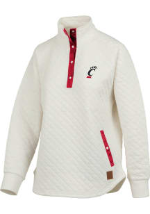 Womens Cincinnati Bearcats Ivory Pressbox Claire Qtr Zip