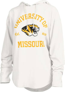 Pressbox Missouri Tigers Womens White Glitter Hooded Sweatshirt