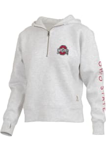 Pressbox Ohio State Buckeyes Womens Grey Bronco Hooded Sweatshirt