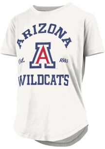 Pressbox Arizona Wildcats Womens White Glitter Short Sleeve T-Shirt