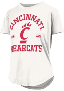 Cincinnati Bearcats White Pressbox Glitter Short Sleeve T-Shirt