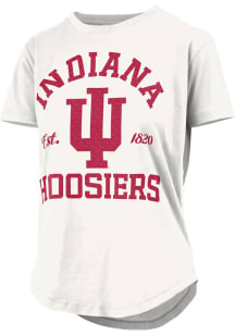 Indiana Hoosiers White Pressbox Glitter Short Sleeve T-Shirt