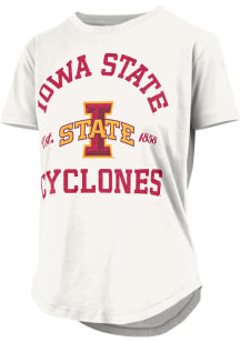 Pressbox Iowa State Cyclones Womens White Glitter Short Sleeve T-Shirt