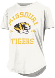 Pressbox Missouri Tigers Womens White Glitter Short Sleeve T-Shirt