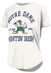 Pressbox Notre Dame Fighting Irish Womens White Glitter Short Sleeve T-Shirt