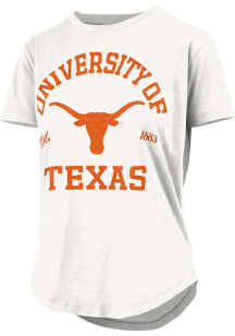 Pressbox Texas Longhorns Womens White Glitter Short Sleeve T-Shirt