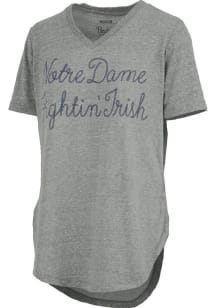 Pressbox Notre Dame Fighting Irish Womens Grey Knobi Short Sleeve T-Shirt