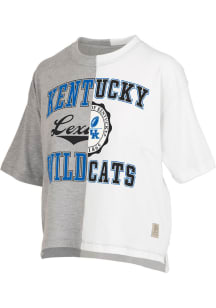 Pressbox Kentucky Wildcats Womens Grey Half Short Sleeve T-Shirt