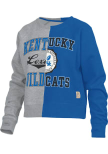 Pressbox Kentucky Wildcats Womens Grey Half Crew Sweatshirt