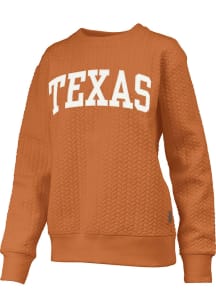 Pressbox Texas Longhorns Womens Burnt Orange Knit Crew Sweatshirt