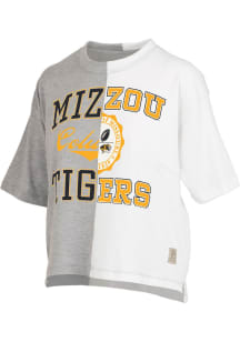Pressbox Missouri Tigers Womens Grey Half Short Sleeve T-Shirt