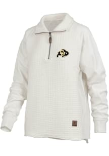 Pressbox Colorado Buffaloes Womens Ivory Salem Qtr Zip
