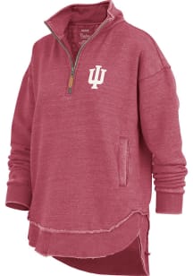 Womens Indiana Hoosiers Crimson Pressbox Northfork Sojourn Qtr Zip