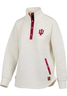 Womens Indiana Hoosiers Ivory Pressbox Claire Qtr Zip