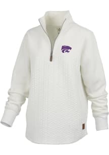 Womens K-State Wildcats Ivory Pressbox Mia Qtr Zip