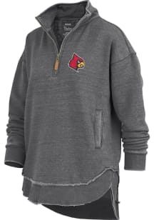 Pressbox Louisville Cardinals Womens Black Northfork Sojourn Qtr Zip