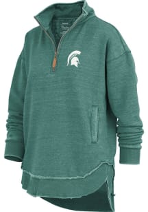 Womens Michigan State Spartans Green Pressbox Northfork Sojourn Qtr Zip