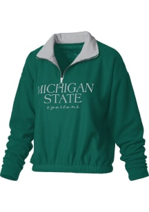 Womens Michigan State Spartans Green Pressbox Hannah Qtr Zip