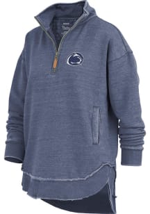 Womens Penn State Nittany Lions Navy Blue Pressbox Northfork Sojourn Qtr Zip