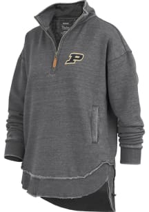 Womens Purdue Boilermakers Black Pressbox Northfork Sojourn Qtr Zip