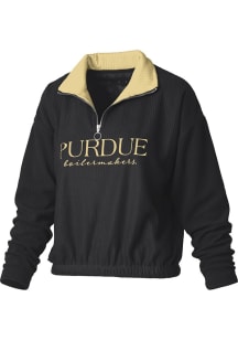 Pressbox Purdue Boilermakers Womens Black Hannah Qtr Zip