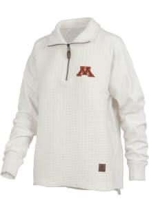 Womens Minnesota Golden Gophers Ivory Pressbox Salem Qtr Zip