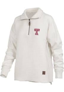 Pressbox Temple Owls Womens Ivory Salem Qtr Zip