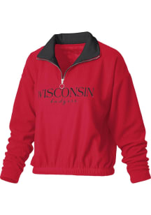 Pressbox Wisconsin Badgers Womens Red Hannah Qtr Zip