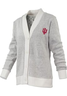 Womens Indiana Hoosiers Oatmeal Pressbox Torrington Long Sleeve Cardigan