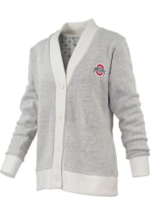 Pressbox Ohio State Buckeyes Womens Oatmeal Torrington Long Sleeve Cardigan