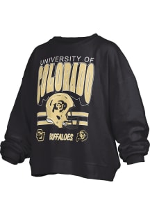 Pressbox Colorado Buffaloes Womens Black Sheffield Janise Crew Sweatshirt