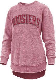 Womens Indiana Hoosiers Crimson Pressbox Pineville Crew Sweatshirt