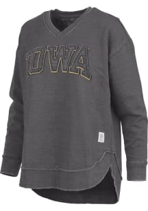 Womens Iowa Hawkeyes Black Pressbox Westin Crew Sweatshirt