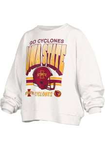 Pressbox Iowa State Cyclones Womens White Sheffield Janise Crew Sweatshirt