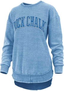 Pressbox Kansas Jayhawks Womens Blue Pineville Crew Sweatshirt