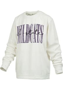 Womens K-State Wildcats Ivory Pressbox Zoe Crew Sweatshirt