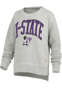 Womens K-State Wildcats Oatmeal Pressbox New Zealand Abriana Crew Sweatshirt