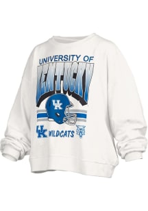 Pressbox Kentucky Wildcats Womens White Sheffield Janise Crew Sweatshirt