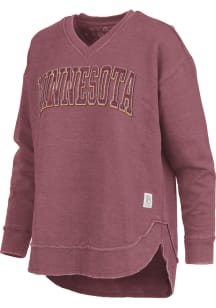 Womens Minnesota Golden Gophers Maroon Pressbox Westin Crew Sweatshirt