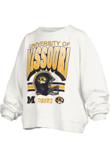 Pressbox Missouri Tigers Womens White Sheffield Janise Crew Sweatshirt