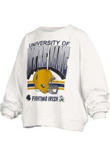 Pressbox Notre Dame Fighting Irish Womens White Sheffield Janise Crew Sweatshirt