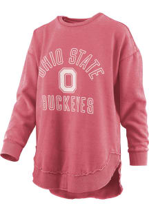 Pressbox Ohio State Buckeyes Womens Red Rockford Crew Sweatshirt