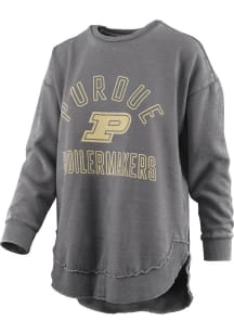 Womens Purdue Boilermakers Black Pressbox Rockford Crew Sweatshirt