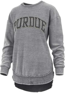 Womens Purdue Boilermakers Black Pressbox Pineville Crew Sweatshirt