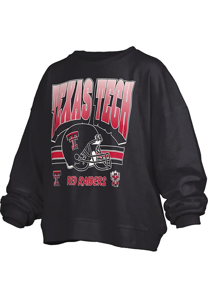 Texas Tech Red Raiders Pressbox Crew Sweatshirt Womens BLACK