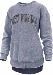 Pressbox West Virginia Mountaineers Womens Navy Blue Pineville Crew Sweatshirt