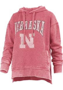 Womens Nebraska Cornhuskers Red Pressbox Caldwell Hooded Sweatshirt